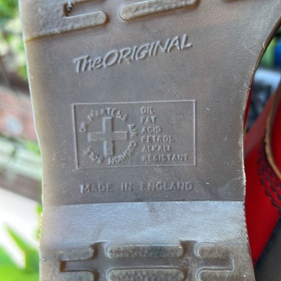 🏴󠁧󠁢󠁥󠁮󠁧󠁿 Dr. Martens MIE Vintage Smooth Red Leather 90’s Y2K Boots - Picture 9 of 17